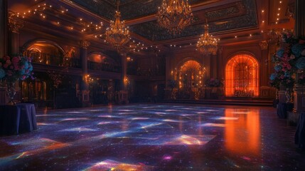 Obraz premium Grand Ballroom with a Starry Dance Floor