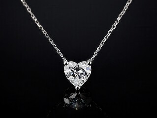 Trillion-cut diamond necklace, isolated against a dark background, trillion-cut necklace, bold glamour