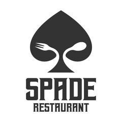 spade restaurant flat minimalist logo design