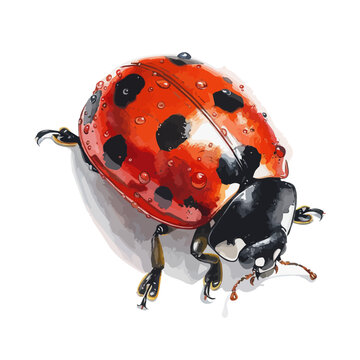 recommend clip art: Watercolor vector of Ladybug, isolated on a white background, and Ladybug vector