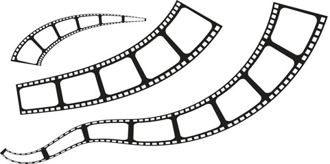 Fototapeta premium Curved film strip icon set. vector eps10