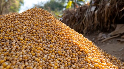 Sorghum corns harvest. Generative AI