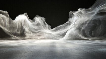 blue sky with clouds, Abstract Blue Smoke Rising Above a Dark Floor.