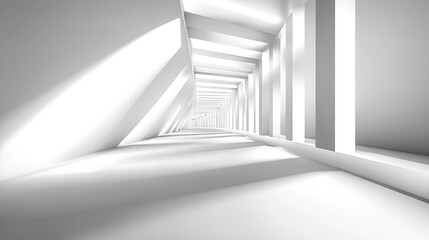 Obraz premium Abstract White Geometric Shapes with Shadows, White luxury background with grey shadow diagonal stripes.