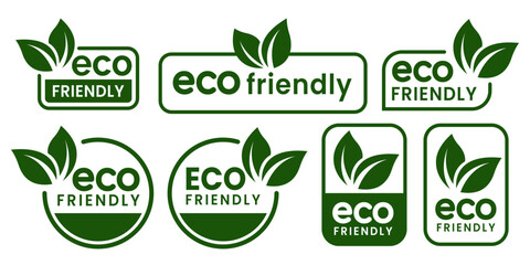 Set of eco friendly icons. Ecologic food stamps. Organic natural food labels.