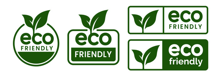 Set of eco friendly icons. Ecologic food stamps. Organic natural food labels.