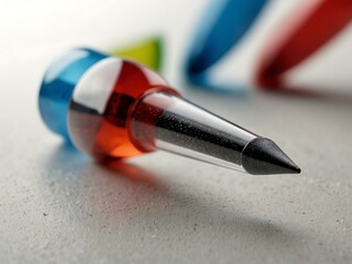 Glass pointer marker on white background.