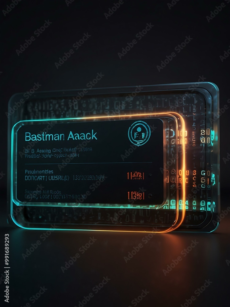 Poster glowing password field for personal data protection.