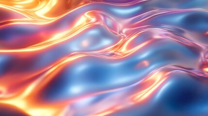 Fototapeta premium Mesmerizing Molten Metallic Fusion:Swirling Liquid Gold and Electric Blue Textures