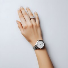 a woman's hand with a watch on her hand