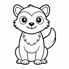 Fototapeta premium Dog outline with white background, for coloring page
