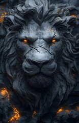 lion's head with wooden bill