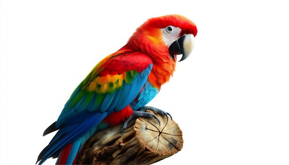 Fototapeta premium Colorful Parrot , detailed and realistic , Rainbow , Poster for Home Decor, T-Shirt Design, Music Cover Art, Wallpaper , White Background 