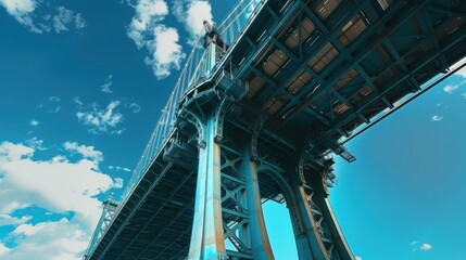Fototapeta premium A low angle view Bridge