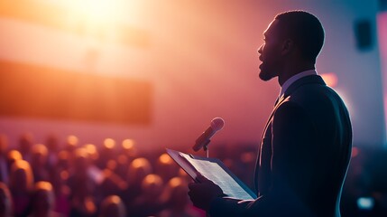 2. A charismatic pastor preaching in a vibrant church