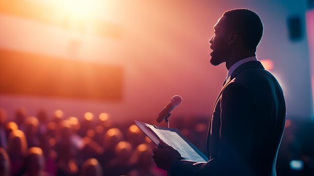 2. A charismatic pastor preaching in a vibrant church