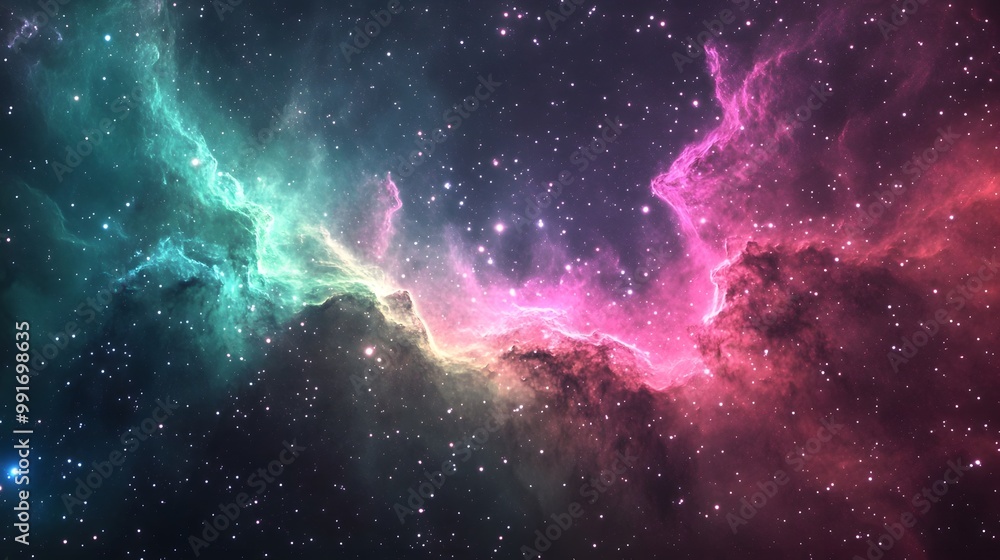 Wall mural outer space and fog of different colors
