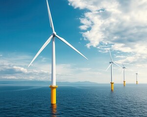 Floating wind farm with integrated energy storage and desalination facilities, floating wind farm, blue economy