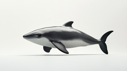 Fototapeta premium Black and White Dolphin 3D Rendering