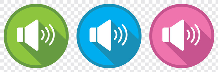 Speaker icon set. volume icon vector. loudspeaker icon vector. sound symbol. EPS 10.