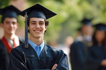 College graduate student to future success, copy-space .geneative ai