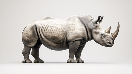 Obraz premium White Rhino 3D Model Render