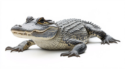 Naklejka premium Baby Alligator on White Background