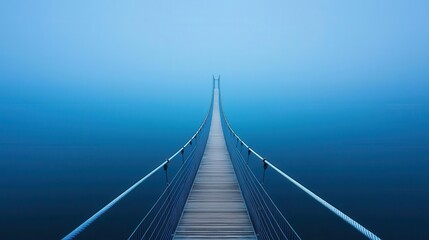 Obraz premium Self-anchored suspension bridge with a unique cable system, reducing the need for massive anchors, self-anchored bridge, minimalist design