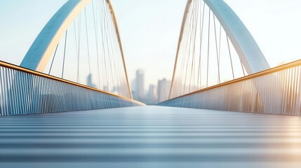 Fototapeta premium Adaptive bridge design with adjustable tension cables for load balancing, adaptive tension, structural innovation