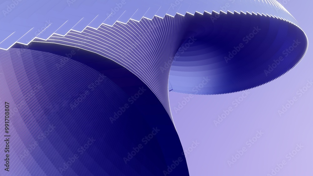 Poster Abstract curve waves background 3d render