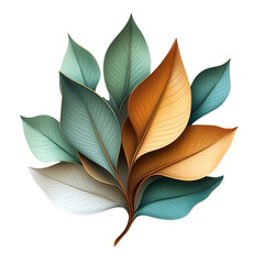 Beautiful abstract design with vibrant colored leaves blending natural and artistic elements.