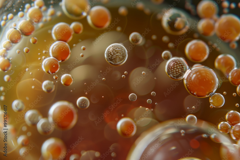 Poster a close up of many small bubbles of different sizes
