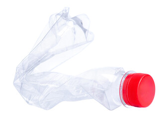 used plastic bottle on white background isolation
