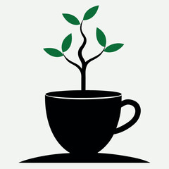 


     A black cup with a tree growing vector illustration.
