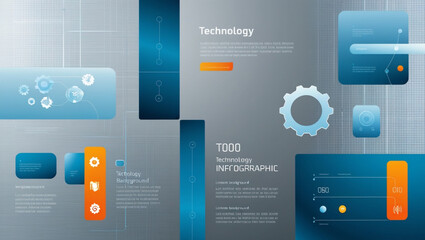  business technology infographic background  