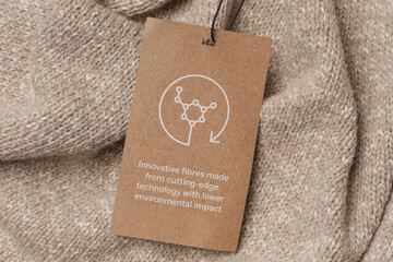 Label on clothes for Cutting-Edge Technologies in Fashion Industry, sustainable fabrics designed to...