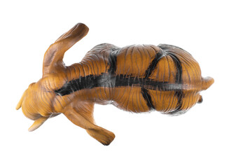 brown elephant statue isolated on white background