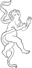 Simple Medieval Outline Ink Sketch