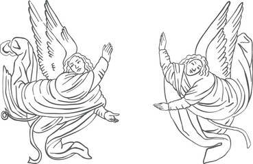 Simple Medieval Outline Ink Sketch