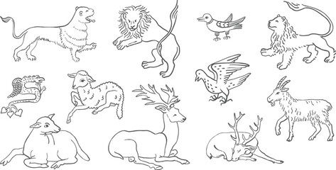 Simple Medieval Outline Ink Sketch