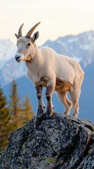 Obraz premium Ibex in the Engadin, Fall Morning Light