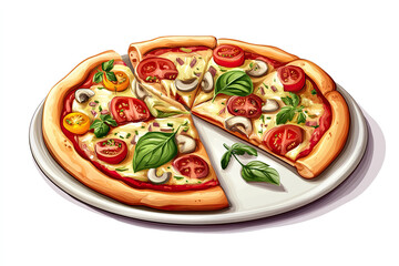 Appetizing Meal Illustration on a Plate, Mouthwatering Food Concept