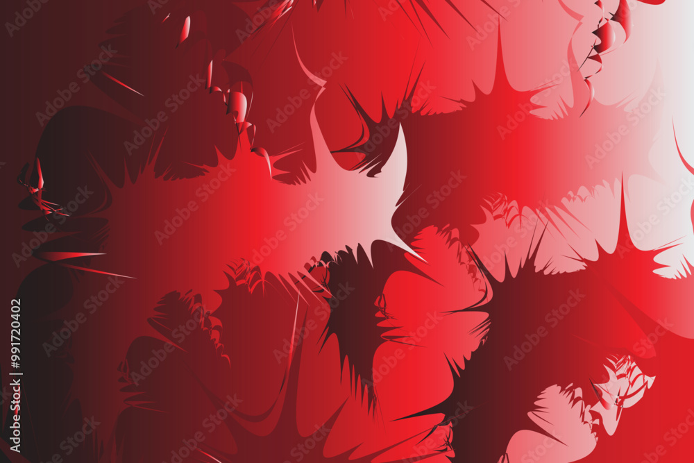 Wall mural Abstract red design with sharp patterns, creating a bold and dynamic visual effect.