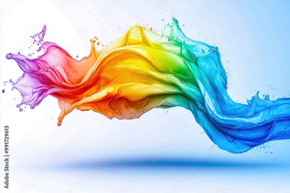 Poster vibrant and dynamic splash of colorful liquid creating a stunning visual effect, perfect for modern 