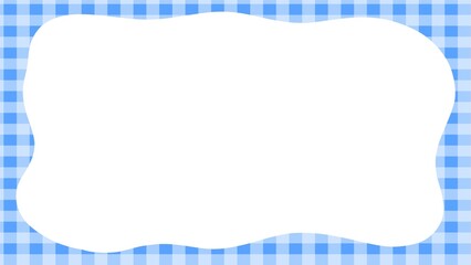 blue plaid frame border , illustration card template decoration