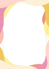 water wave shape ,line graphic pattern, illustration background template, pink and yellow art wallpaper