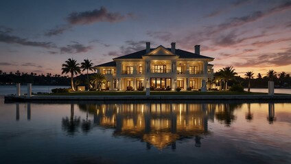 Luxury waterfront mansion.