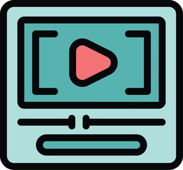 Video player interface showing video playing with play button and timeline, concept of online entertainment