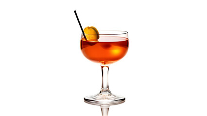 Manhattan cocktail isolated on white background