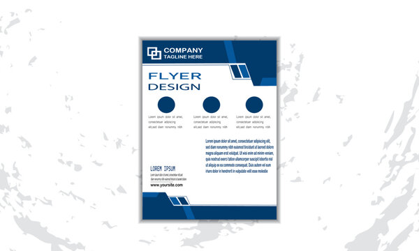 professional flyer design with dark blue and light blue color.